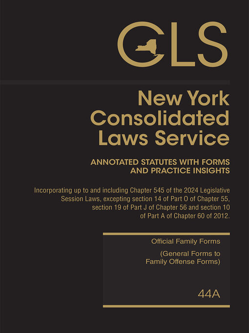 Title details for New York Consolidated Laws Service by Publisher's Editorial Staff - Wait list